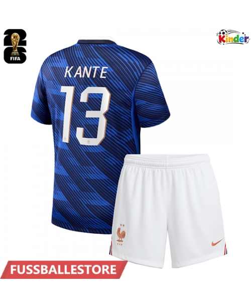Günstige Frankreich Kante #13 Heimtrikotsatz Kinder WM 2026 Kurzarm (+ Kurze Hosen)